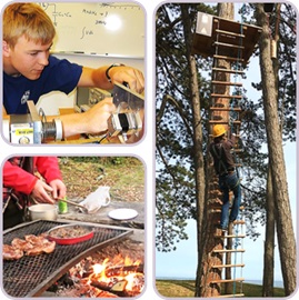 Arbete vid momentmätutrustning, trädklättring och grillning