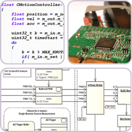 Kod, flödesschema och en mikroprocessor på kretskort